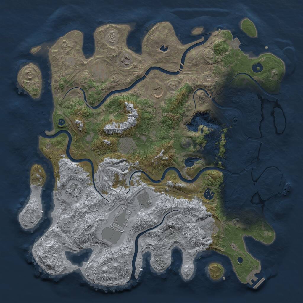 Rust Map: Procedural Map, Size: 4300, Seed: 67641118, 16 Monuments