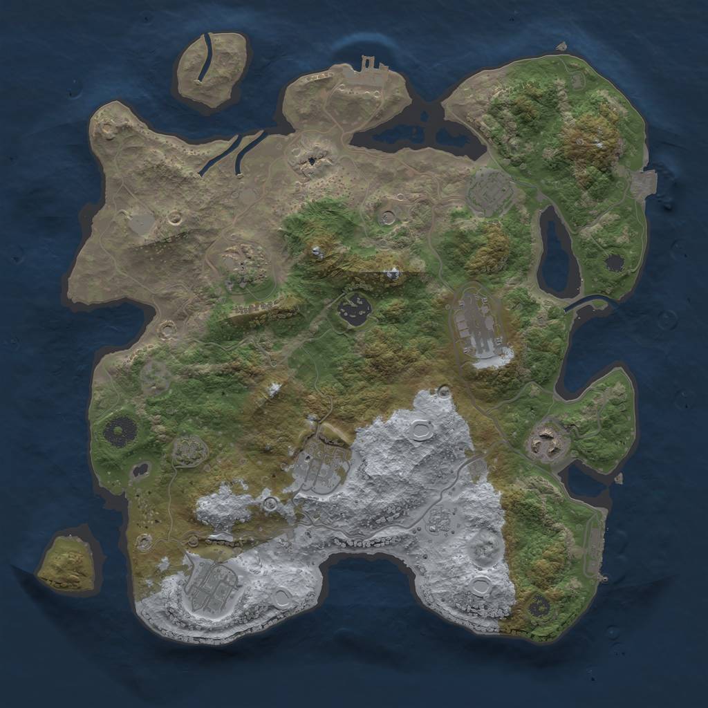 Rust Map: Procedural Map, Size: 3400, Seed: 81288180, 15 Monuments
