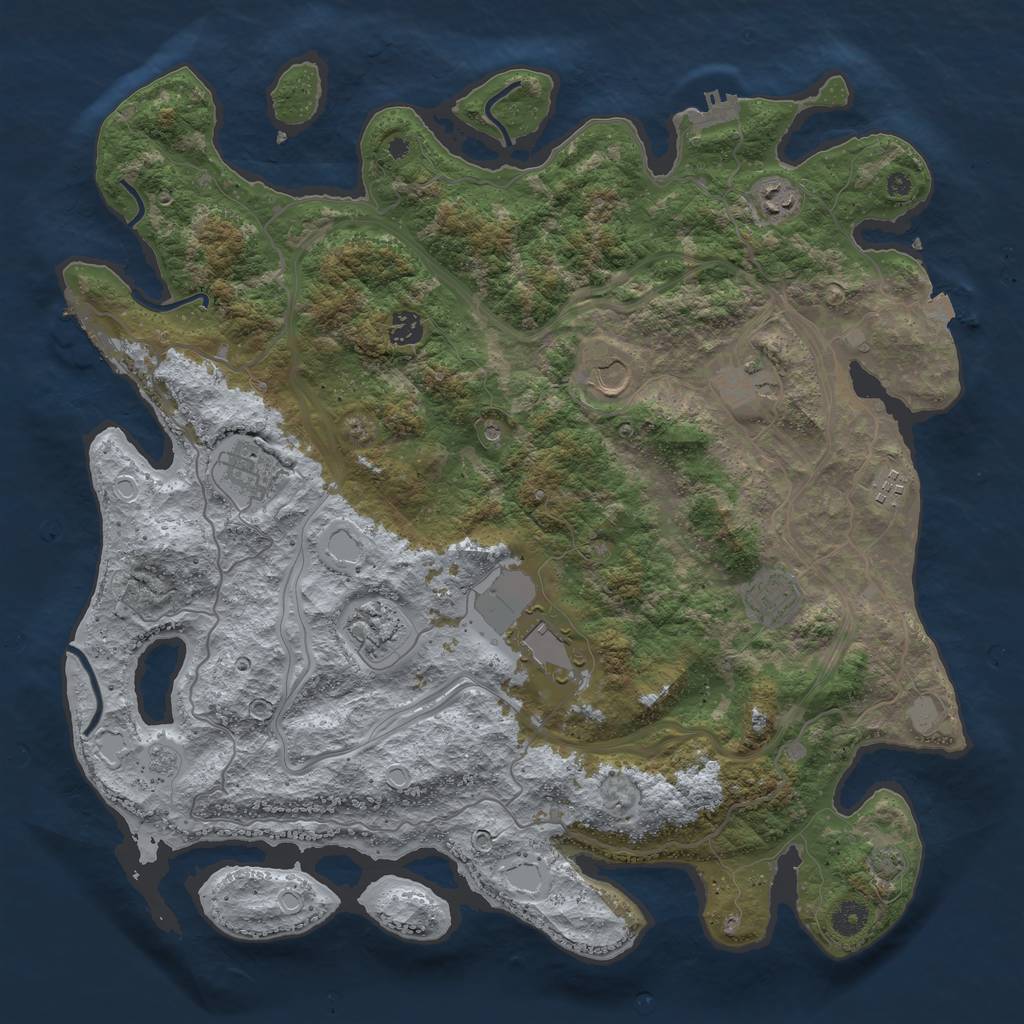 Rust Map: Procedural Map, Size: 4300, Seed: 15292277, 17 Monuments