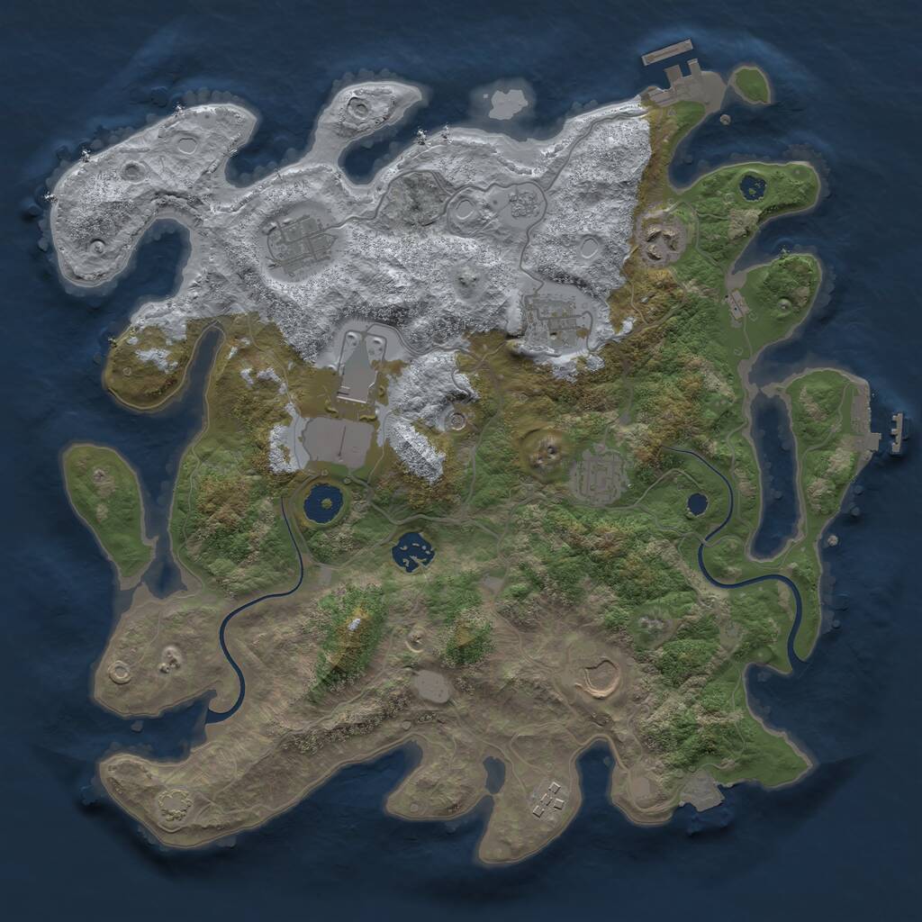 Rust Map: Procedural Map, Size: 3600, Seed: 24102318, 14 Monuments