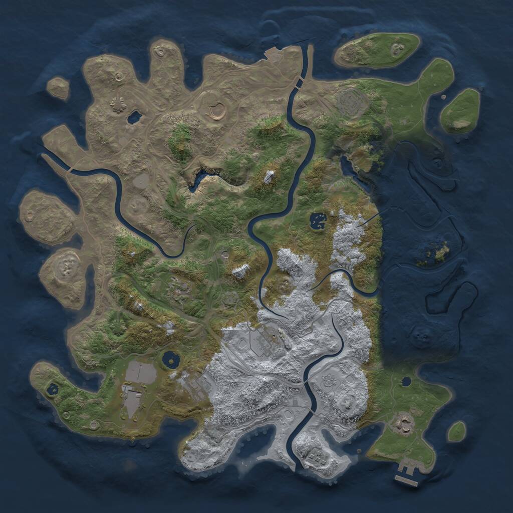 Rust Map: Procedural Map, Size: 4400, Seed: 86601656, 14 Monuments