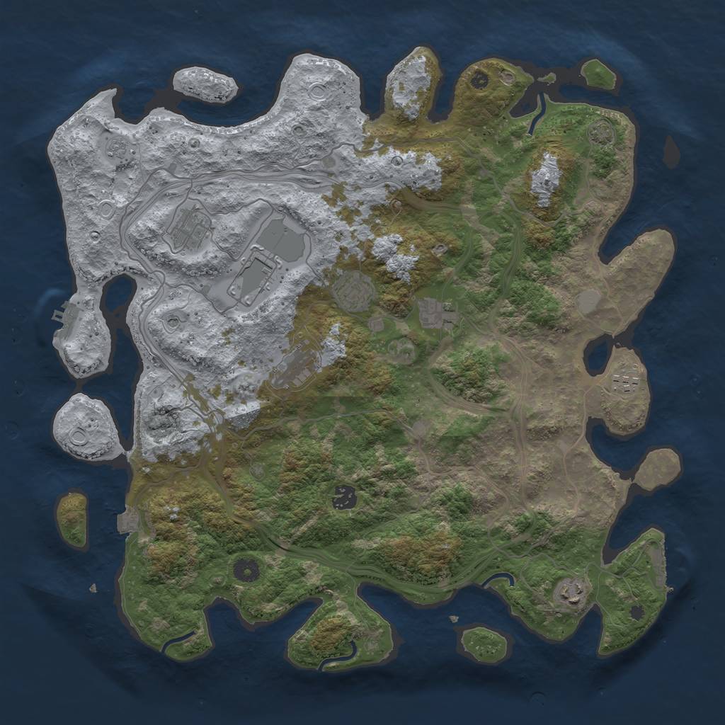 Rust Map: Procedural Map, Size: 4250, Seed: 30747961, 16 Monuments