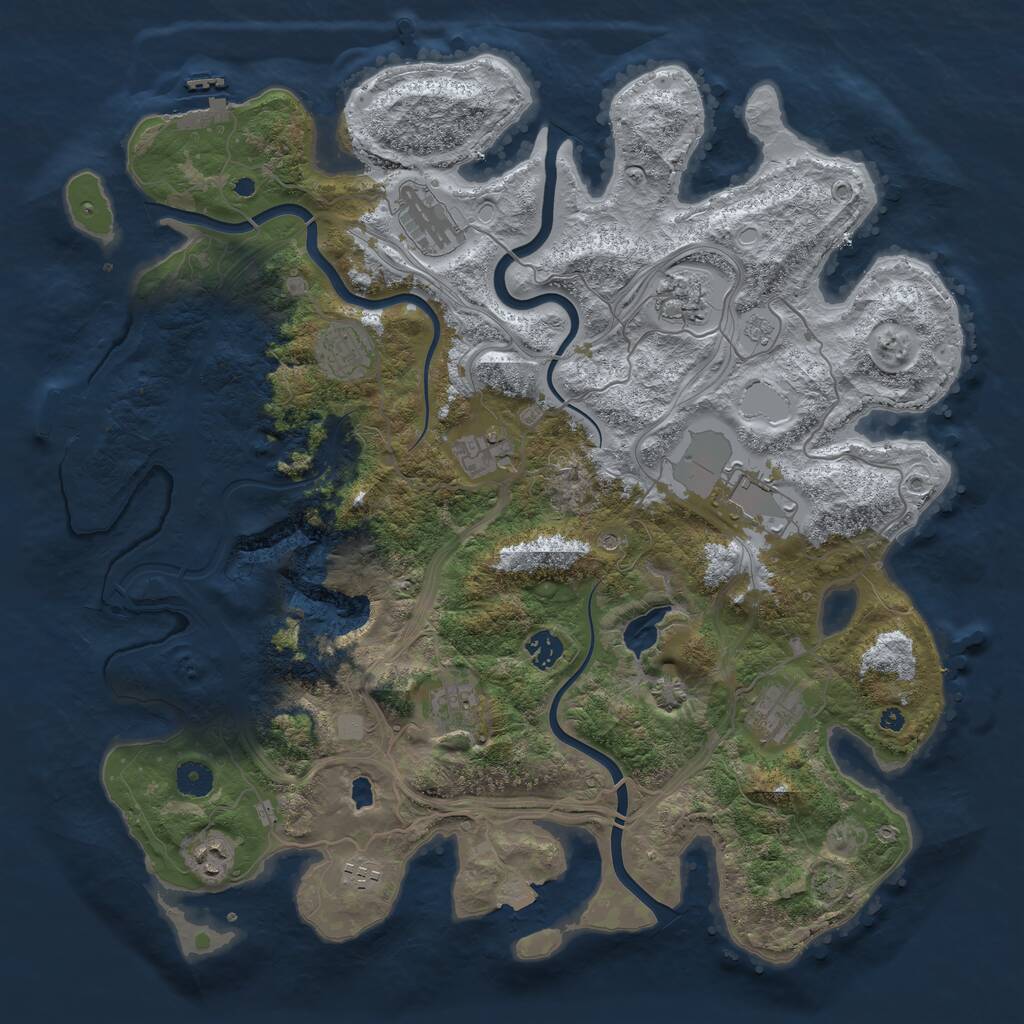 Rust Map: Procedural Map, Size: 4250, Seed: 78880866, 16 Monuments