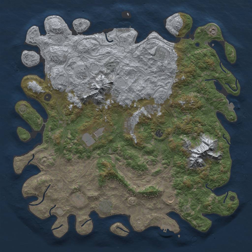 Rust Map: Procedural Map, Size: 5000, Seed: 583363009, 19 Monuments