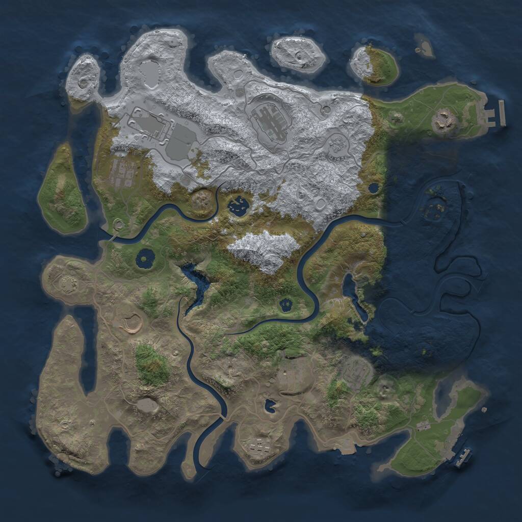 Rust Map: Procedural Map, Size: 4000, Seed: 925242999, 15 Monuments