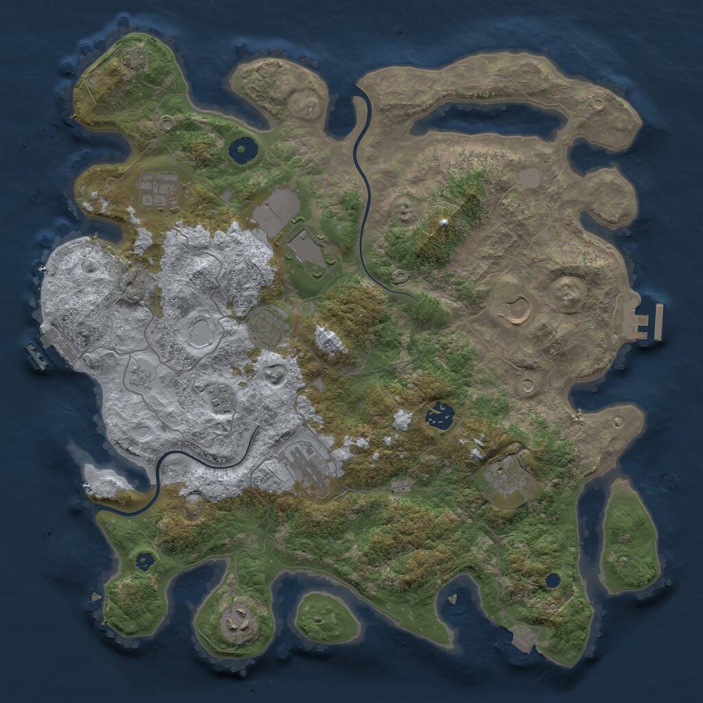 Rust Map: Procedural Map, Size: 3850, Seed: 51909030, 15 Monuments