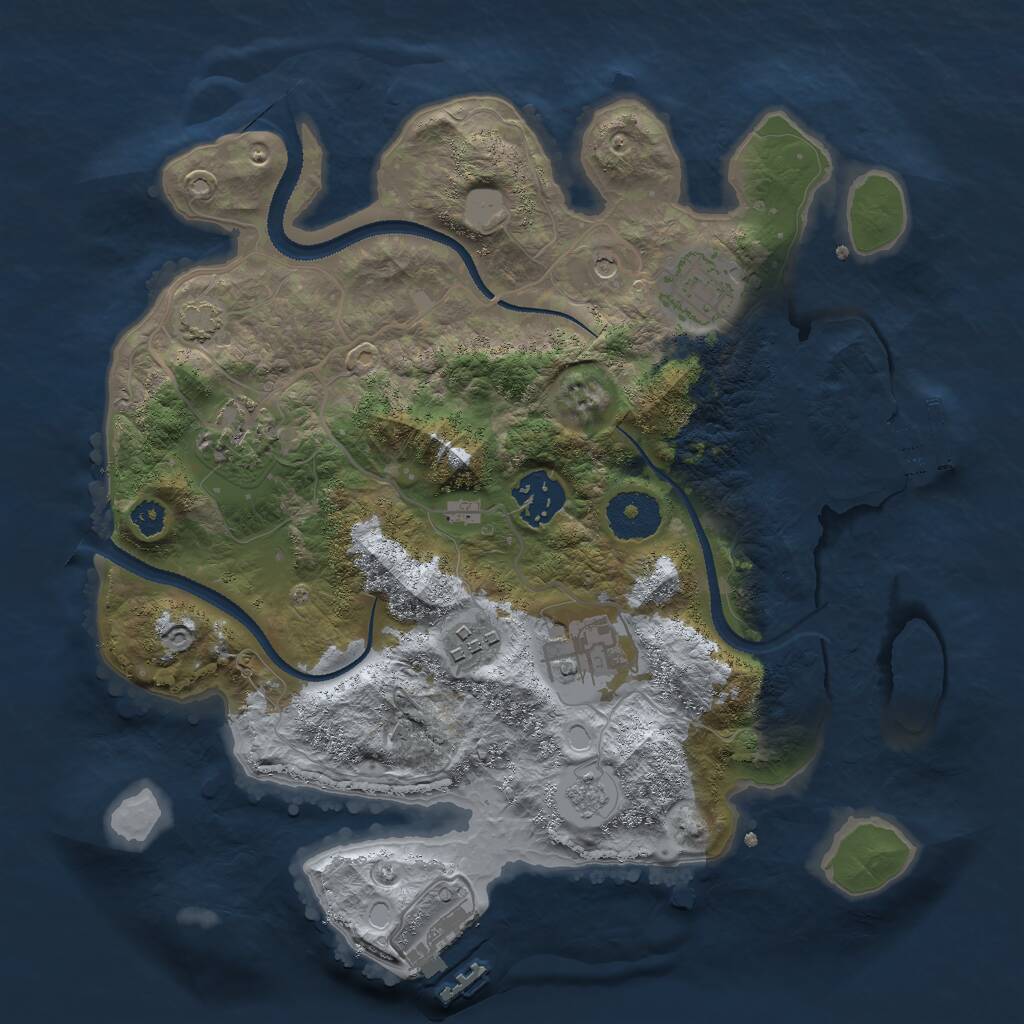 Rust Map: Procedural Map, Size: 3000, Seed: 154839, 11 Monuments