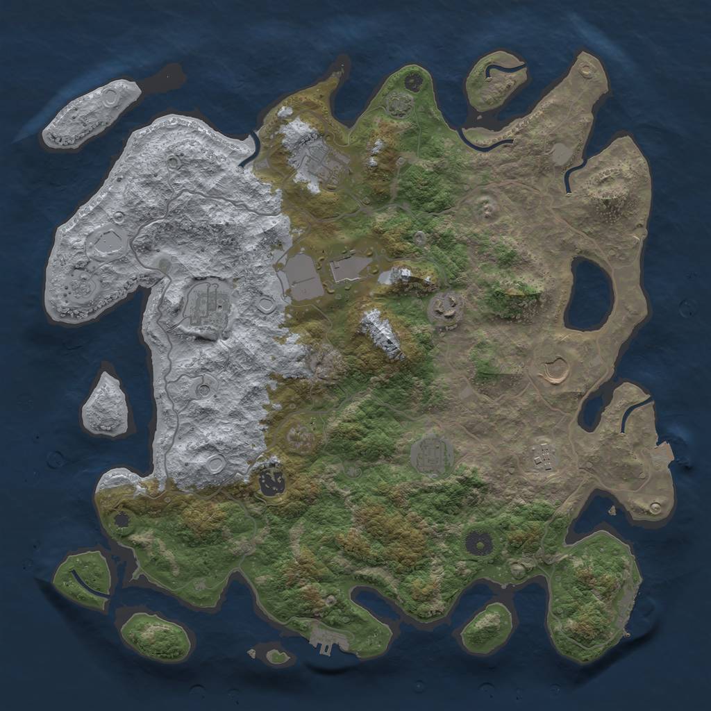 Rust Map: Procedural Map, Size: 4000, Seed: 585288013, 16 Monuments