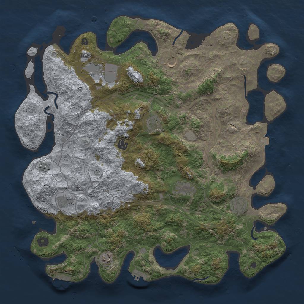 Rust Map: Procedural Map, Size: 4300, Seed: 85394902, 17 Monuments