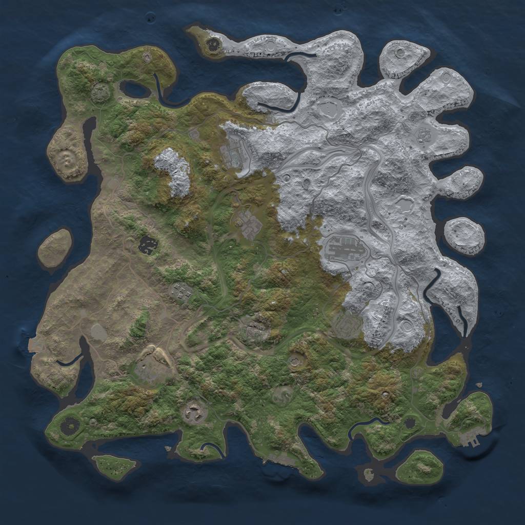 Rust Map: Procedural Map, Size: 4300, Seed: 78042044, 16 Monuments