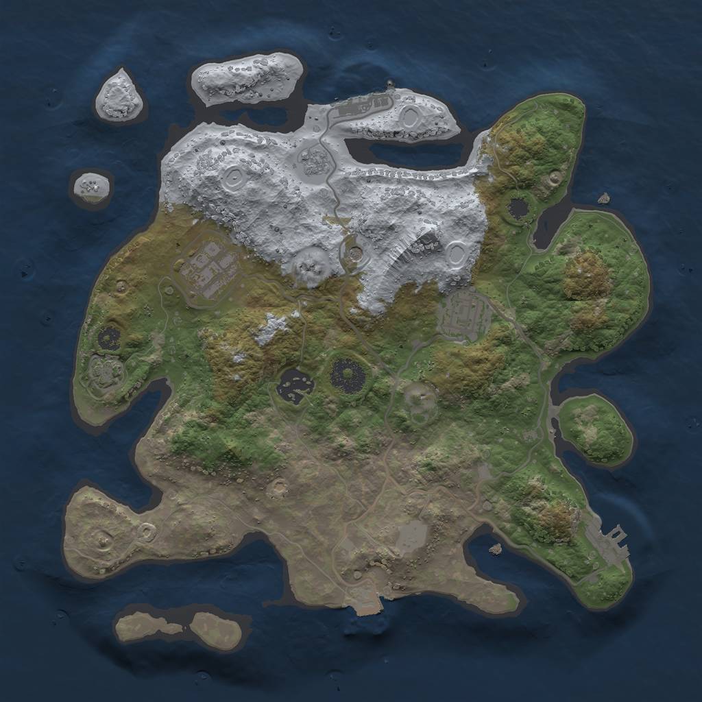 Rust Map: Procedural Map, Size: 3000, Seed: 3196702, 11 Monuments