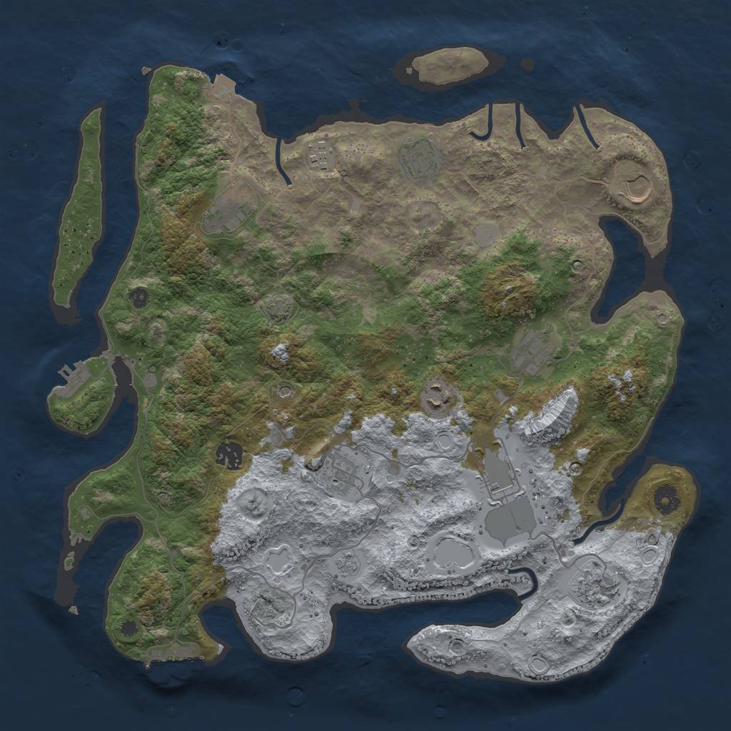 Rust Map: Procedural Map, Size: 3900, Seed: 12926799, 18 Monuments