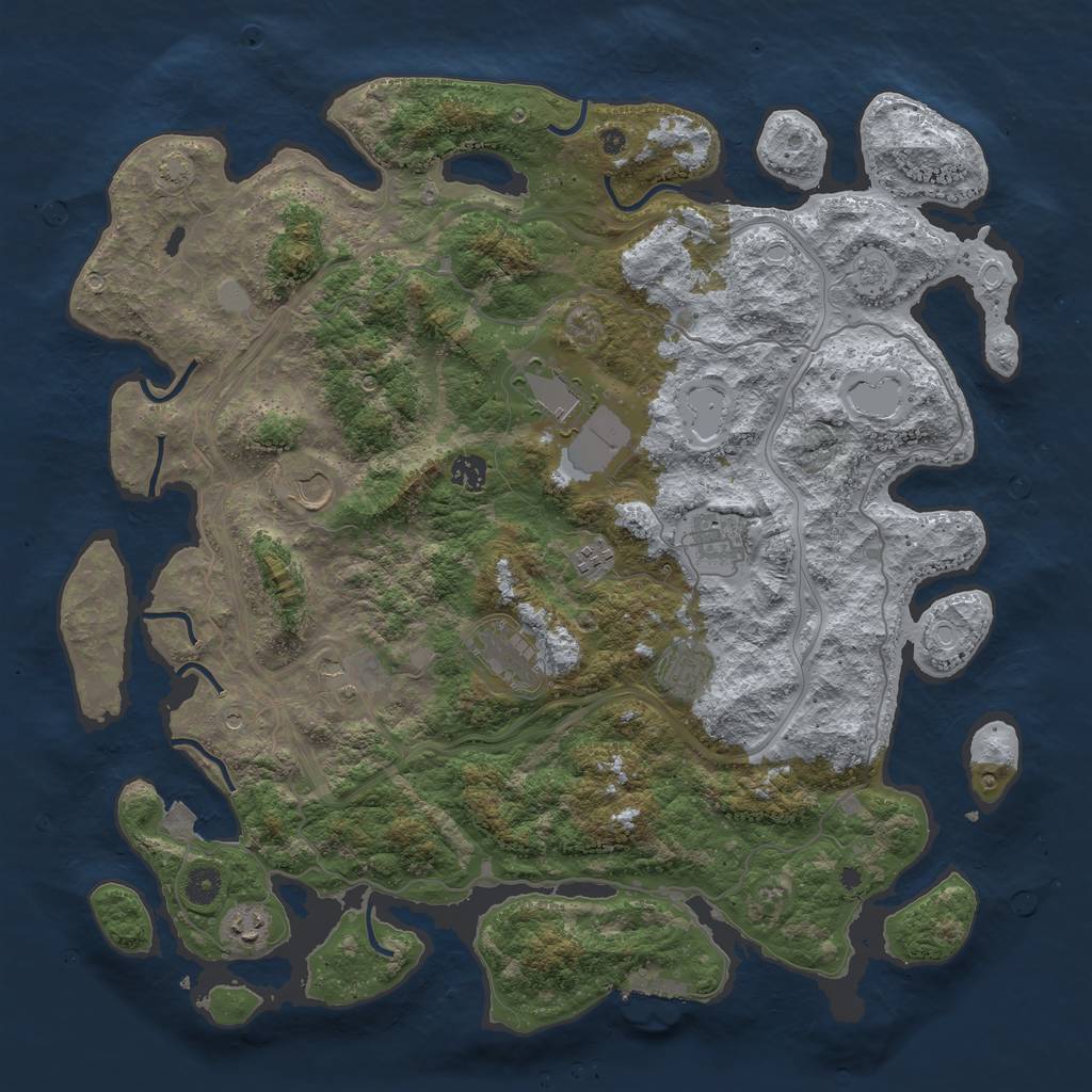 Rust Map: Procedural Map, Size: 4400, Seed: 82307568, 16 Monuments