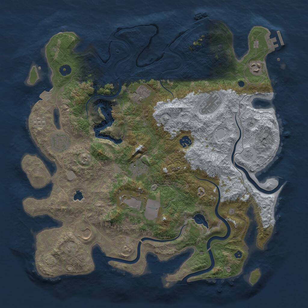 Rust Map: Procedural Map, Size: 4100, Seed: 61163319, 15 Monuments