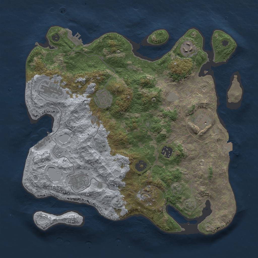 Rust Map: Procedural Map, Size: 3400, Seed: 16558587, 16 Monuments