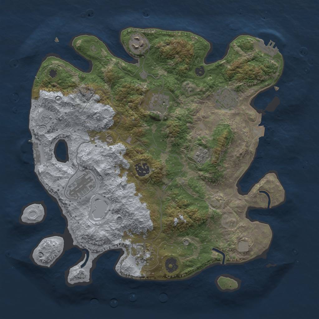 Rust Map: Procedural Map, Size: 3400, Seed: 2462207, 15 Monuments