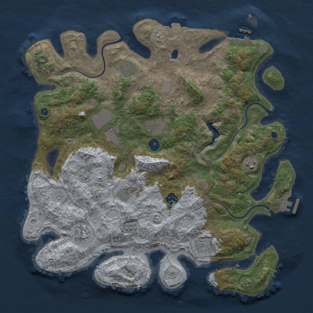 Rust Map: Procedural Map, Size: 4100, Seed: 62729025, 15 Monuments