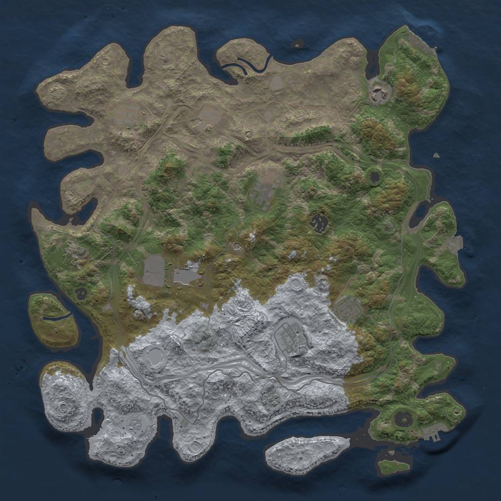 Rust Map: Procedural Map, Size: 4250, Seed: 1072015, 18 Monuments