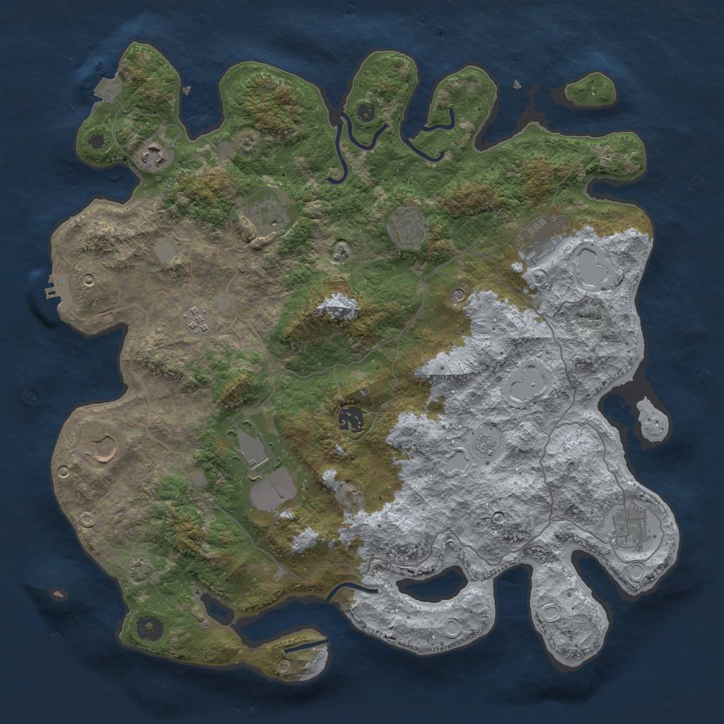 Rust Map: Procedural Map, Size: 4100, Seed: 29745527, 16 Monuments