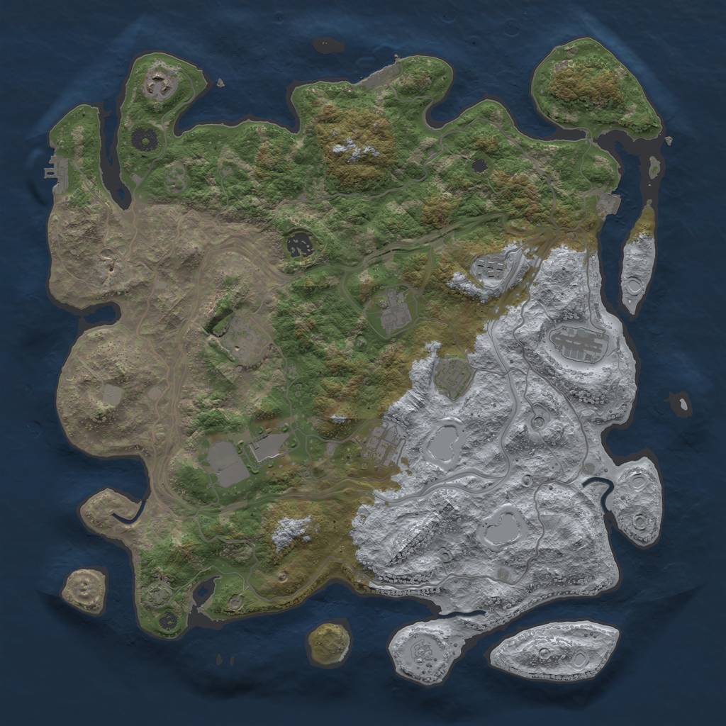 Rust Map: Procedural Map, Size: 4250, Seed: 37190277, 17 Monuments