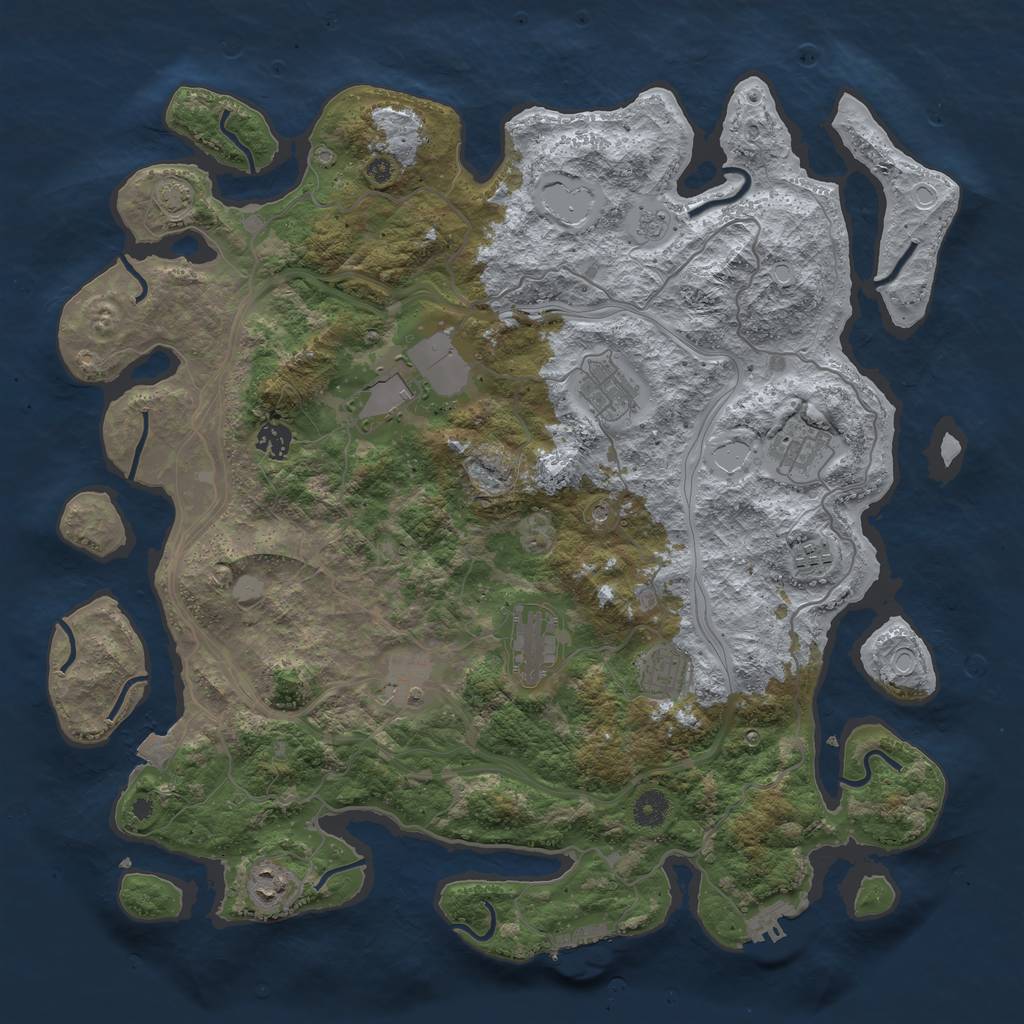 Rust Map: Procedural Map, Size: 4250, Seed: 24320, 17 Monuments