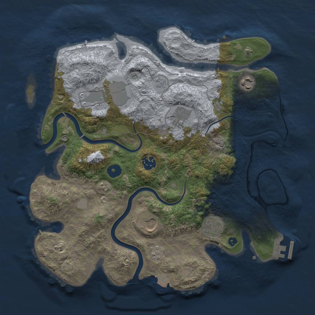 Rust Map: Procedural Map, Size: 3500, Seed: 626262, 12 Monuments