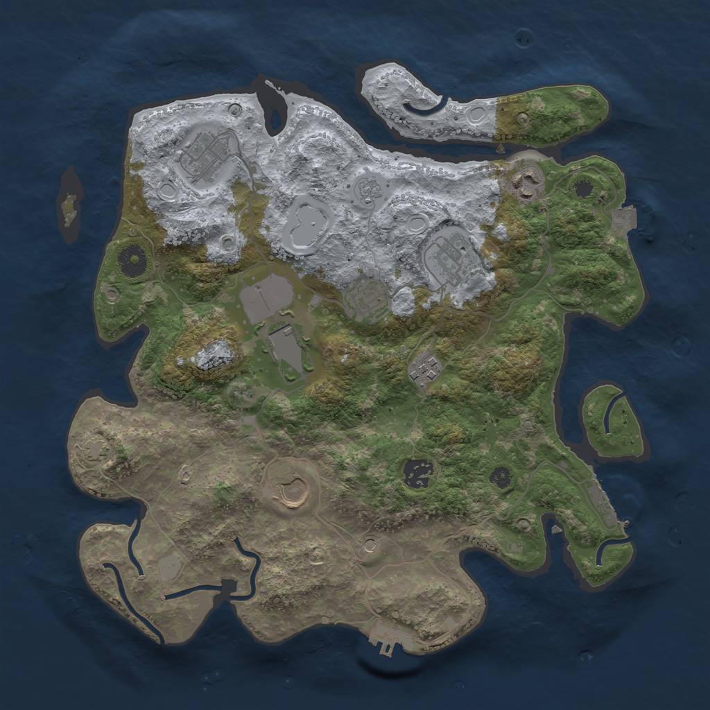 Rust Map: Procedural Map, Size: 3500, Seed: 626262, 16 Monuments