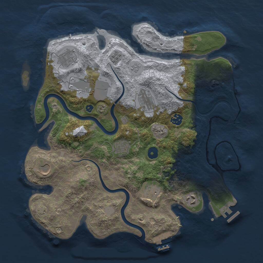 Rust Map: Procedural Map, Size: 3500, Seed: 626262, 15 Monuments
