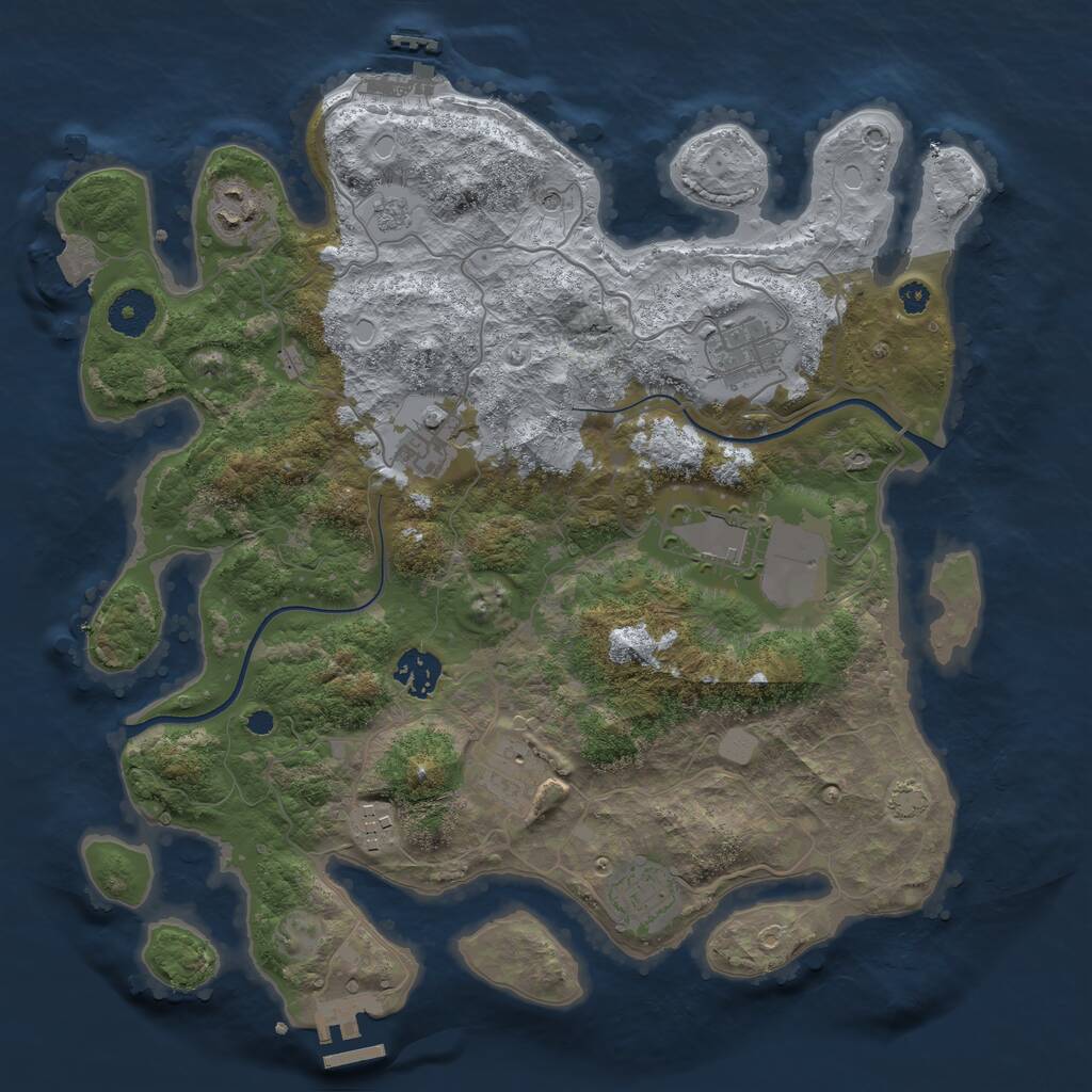Rust Map: Procedural Map, Size: 3550, Seed: 61251513, 14 Monuments