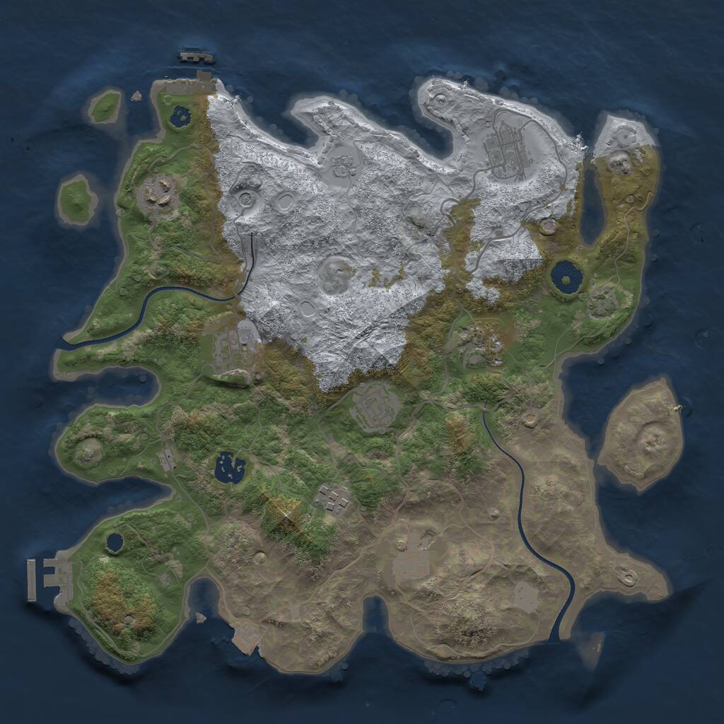 Rust Map: Procedural Map, Size: 3450, Seed: 13370763, 14 Monuments