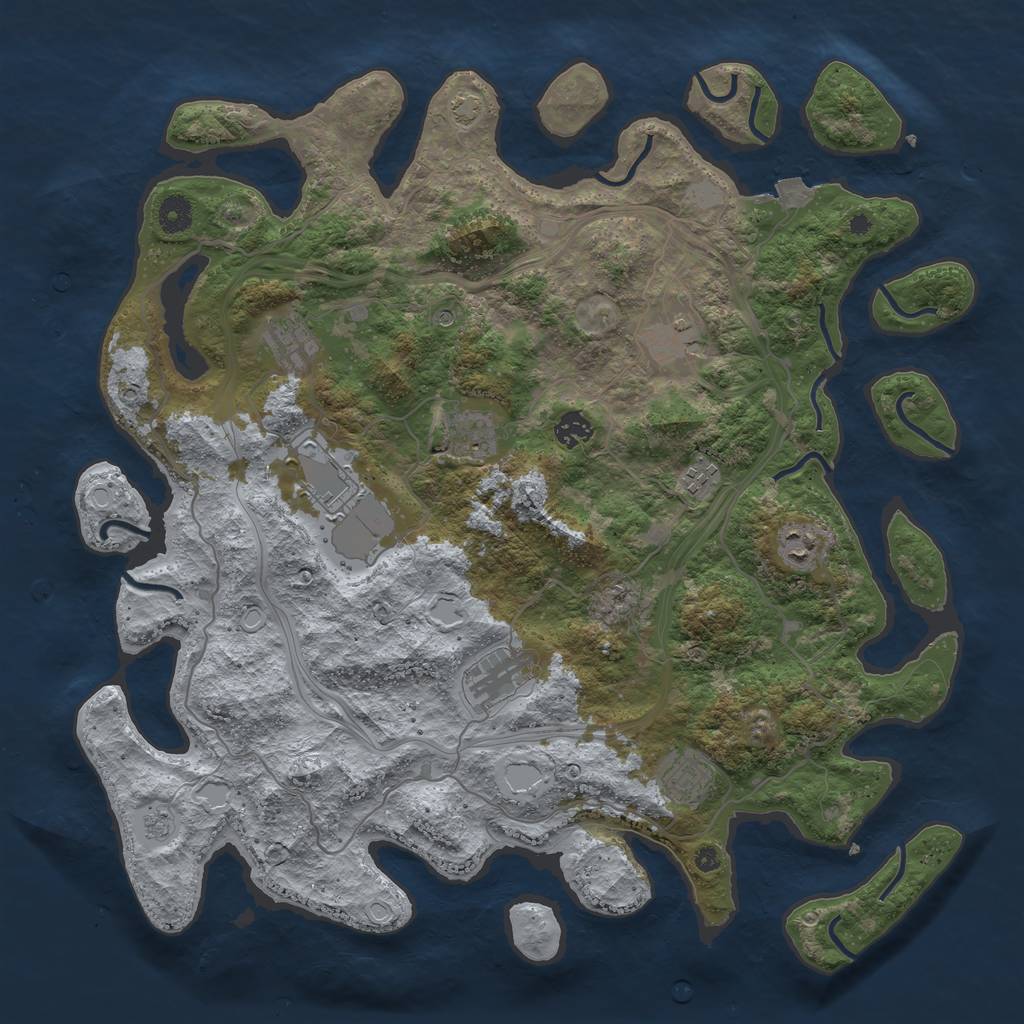 Rust Map: Procedural Map, Size: 4250, Seed: 893420600, 15 Monuments