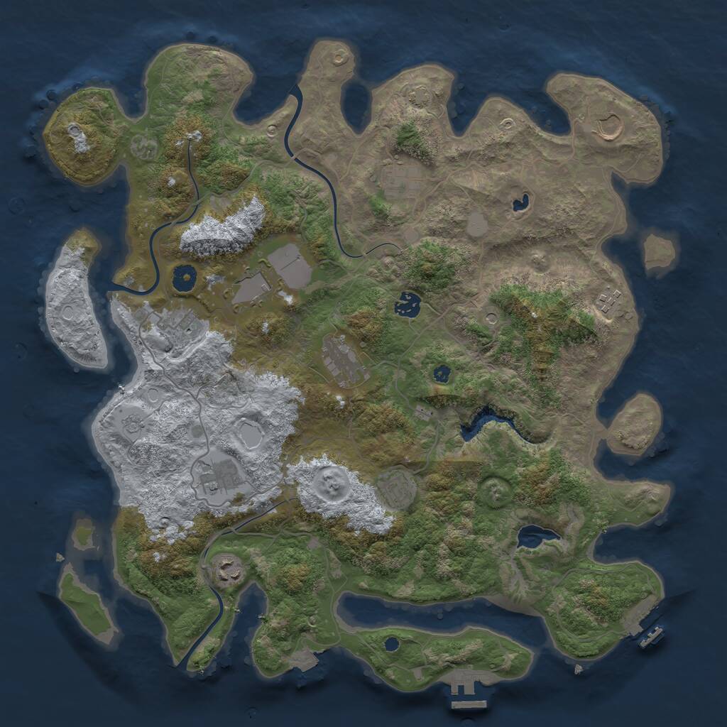 Rust Map: Procedural Map, Size: 4200, Seed: 156028763, 16 Monuments