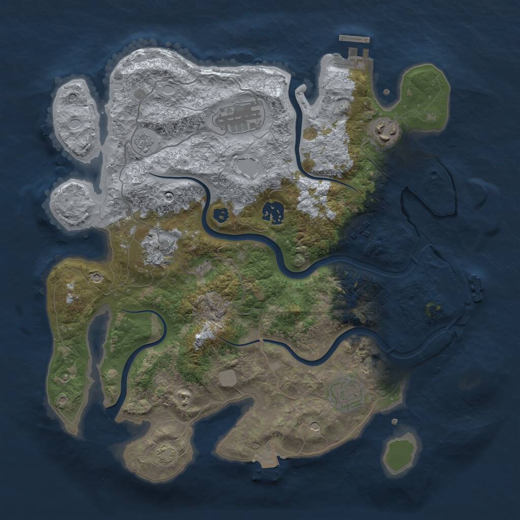 Rust Map: Procedural Map, Size: 3400, Seed: 38151987, 12 Monuments