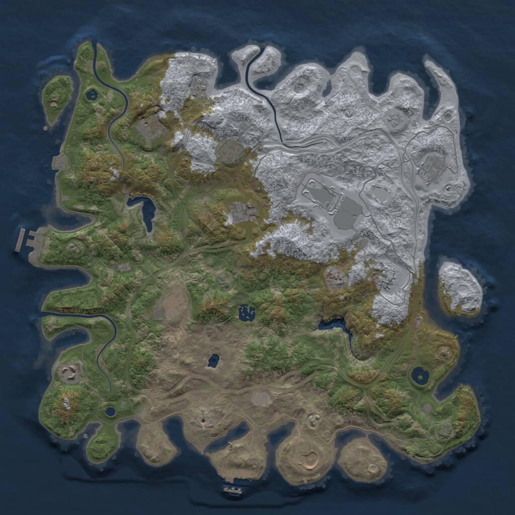 Rust Map: Procedural Map, Size: 4400, Seed: 13299366, 17 Monuments