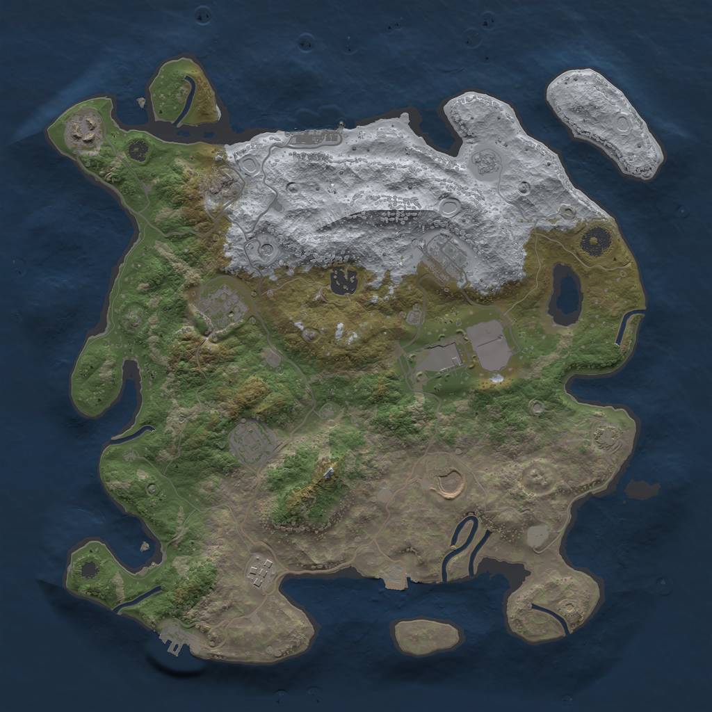 Rust Map: Procedural Map, Size: 3700, Seed: 28092197, 16 Monuments