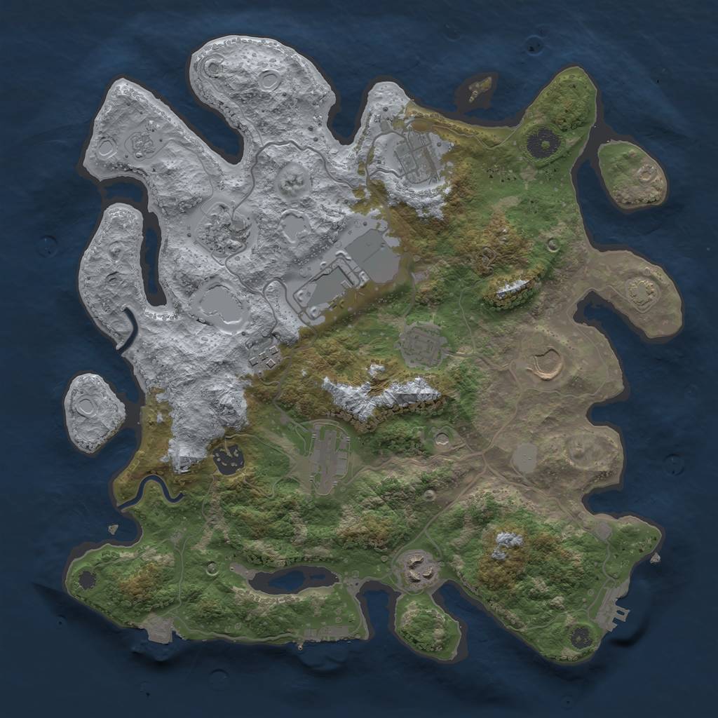 Rust Map: Procedural Map, Size: 3500, Seed: 56695509, 17 Monuments