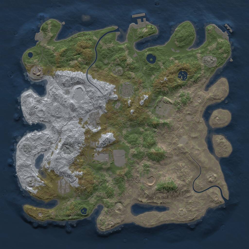 Rust Map: Procedural Map, Size: 3850, Seed: 1522644, 15 Monuments