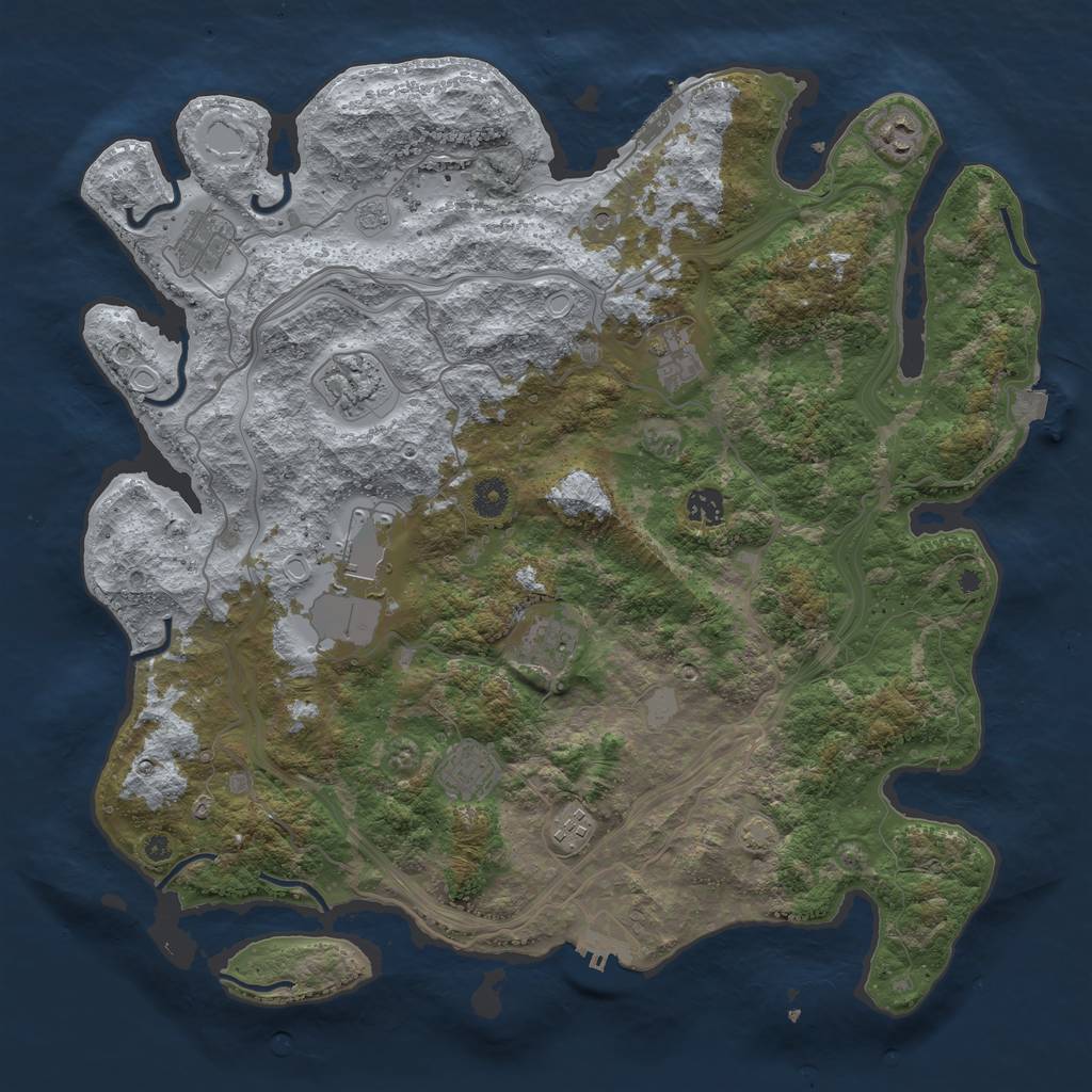Rust Map: Procedural Map, Size: 4250, Seed: 20550249, 17 Monuments