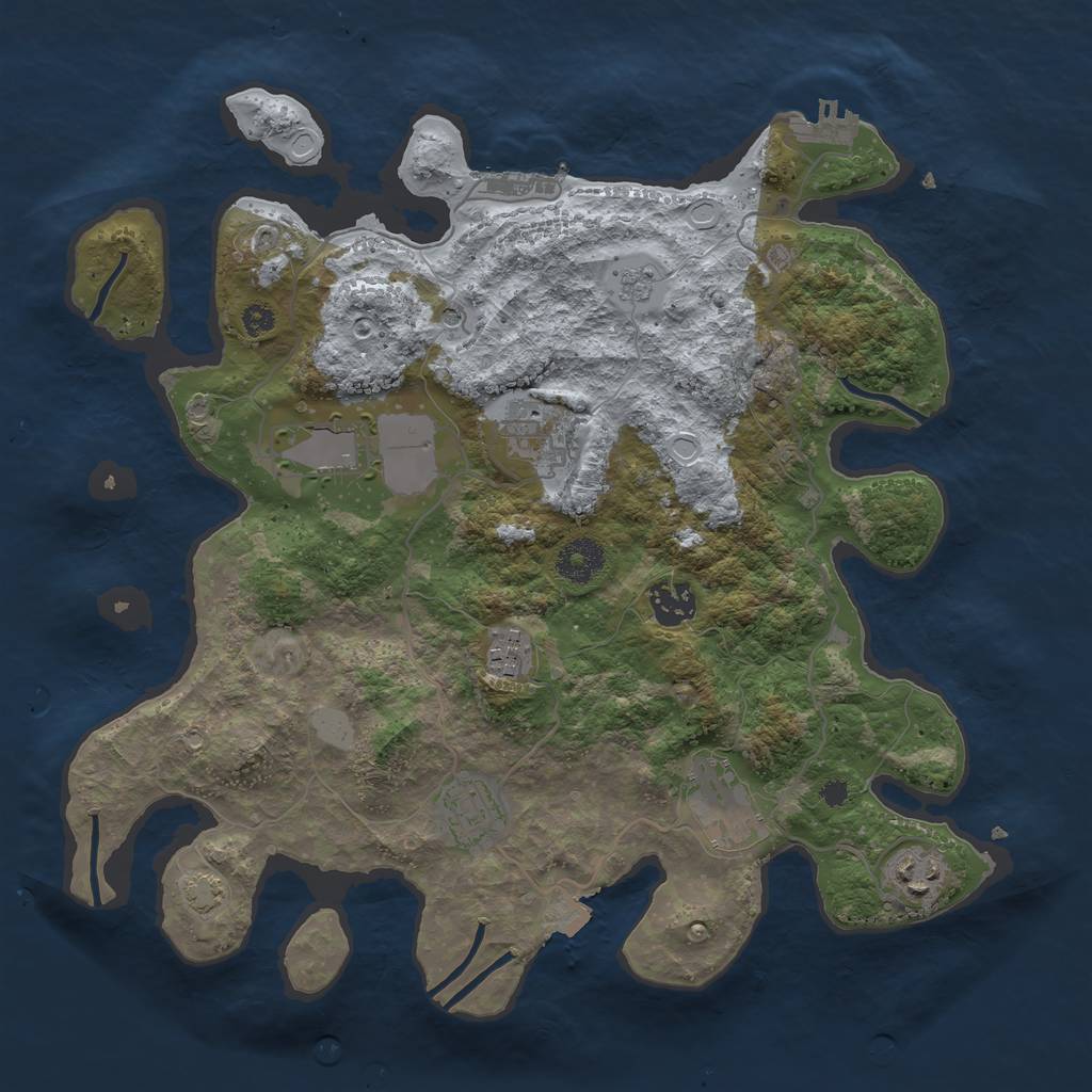Rust Map: Procedural Map, Size: 3500, Seed: 1768999796, 15 Monuments