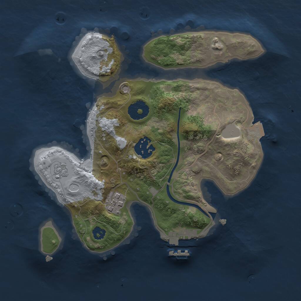 Rust Map: Procedural Map, Size: 2300, Seed: 1231531252, 5 Monuments