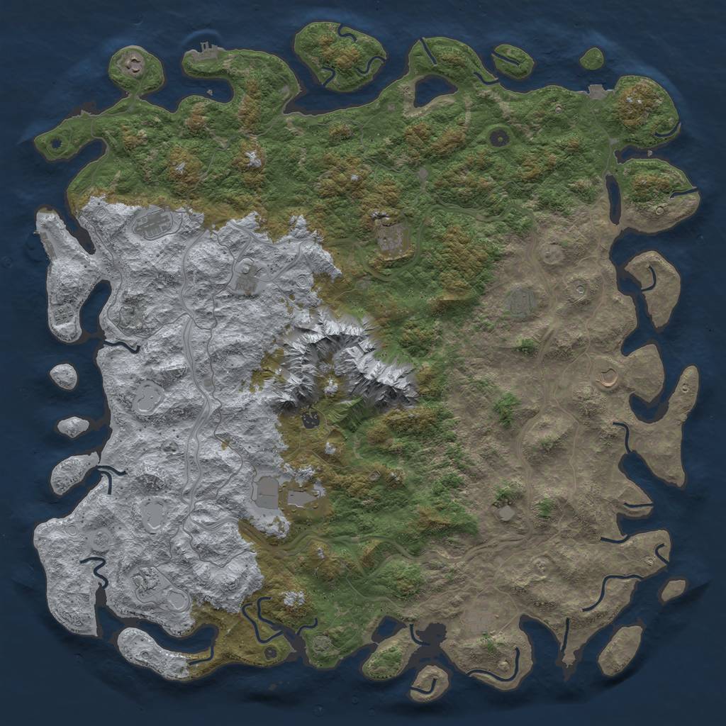 Rust Map: Procedural Map, Size: 6000, Seed: 15532, 19 Monuments