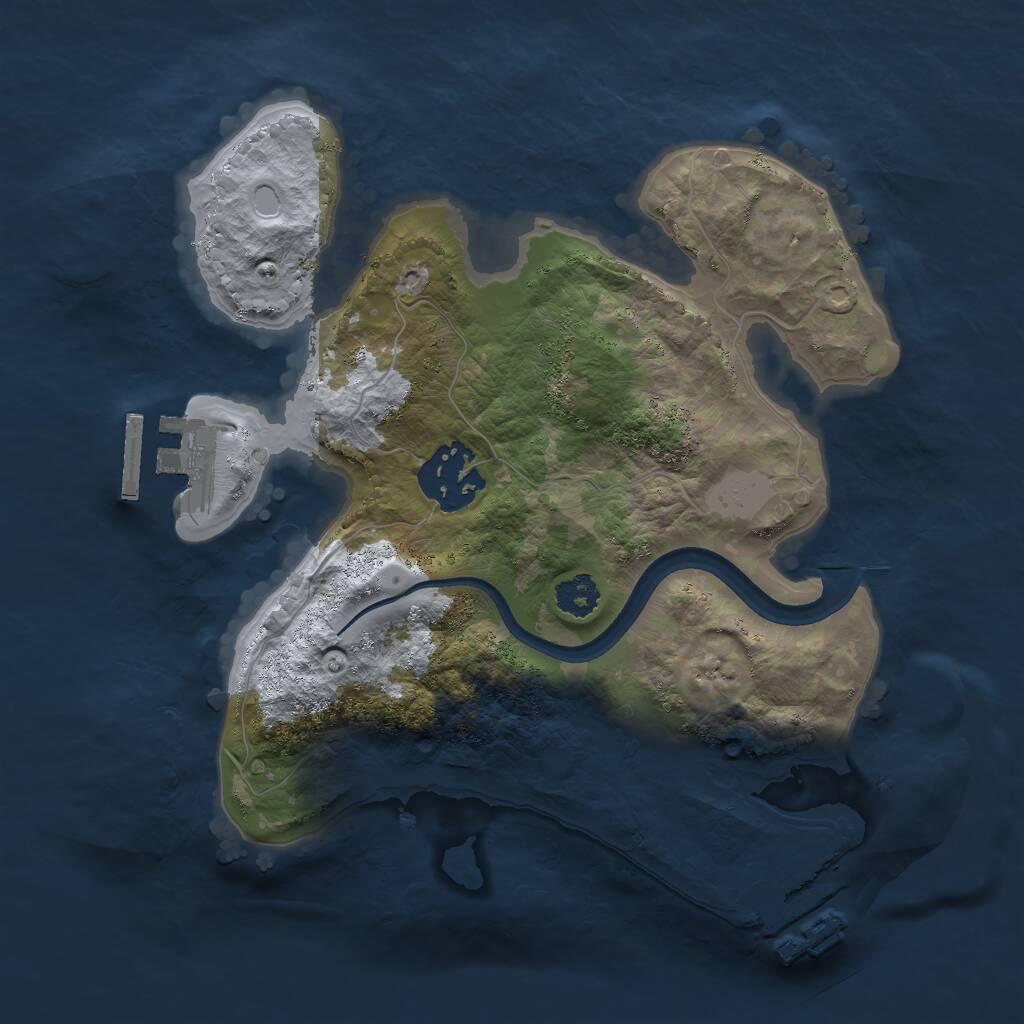 Rust Map: Procedural Map, Size: 2400, Seed: 1783123464, 4 Monuments