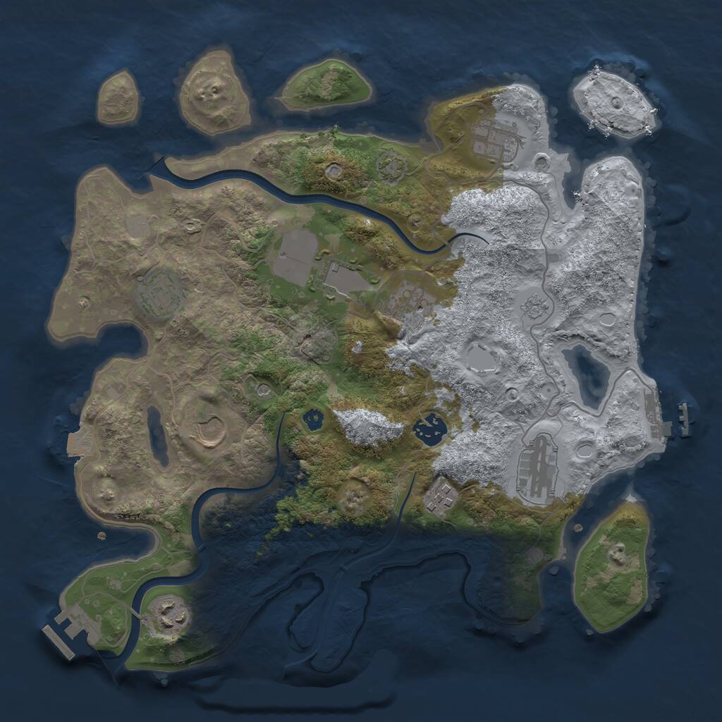 Rust Map: Procedural Map, Size: 3500, Seed: 1908022616, 15 Monuments