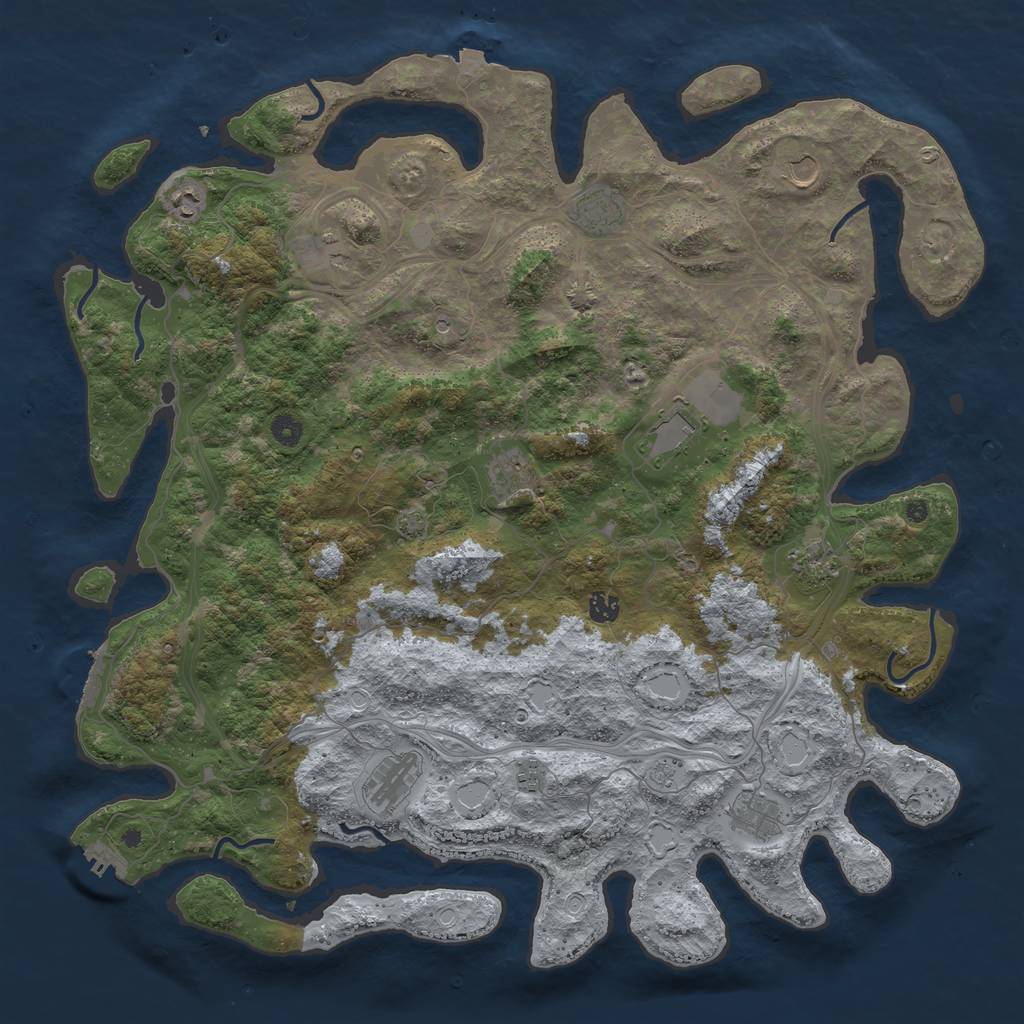 Rust Map: Procedural Map, Size: 4800, Seed: 70706489, 19 Monuments