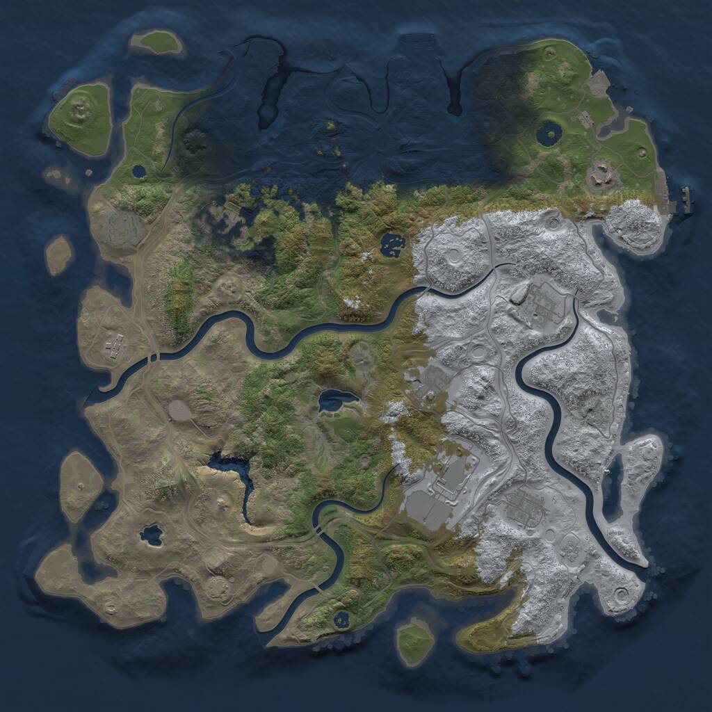 Rust Map: Procedural Map, Size: 4300, Seed: 36360549, 15 Monuments