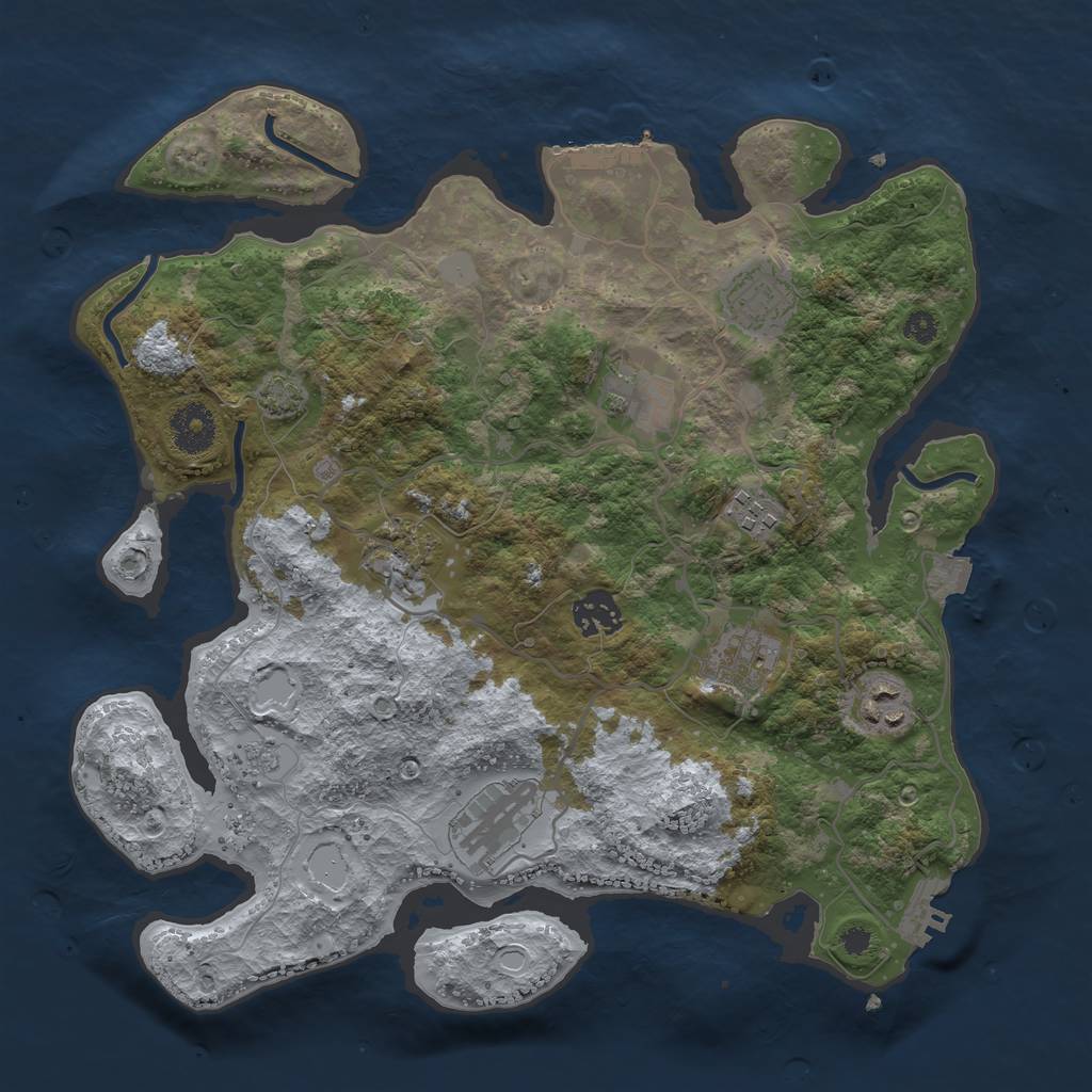 Rust Map: Procedural Map, Size: 3400, Seed: 44028040, 15 Monuments