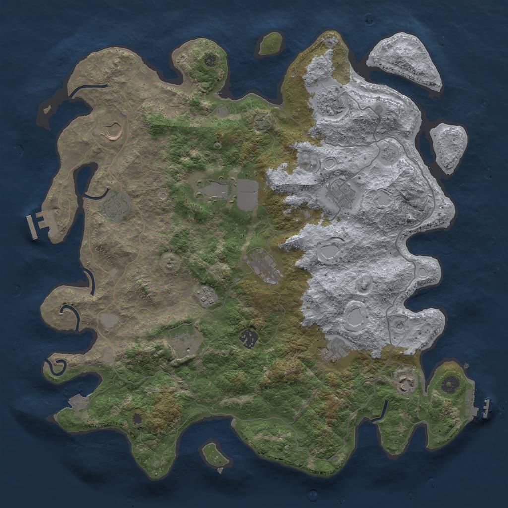 Rust Map: Procedural Map, Size: 4200, Seed: 20231025, 19 Monuments