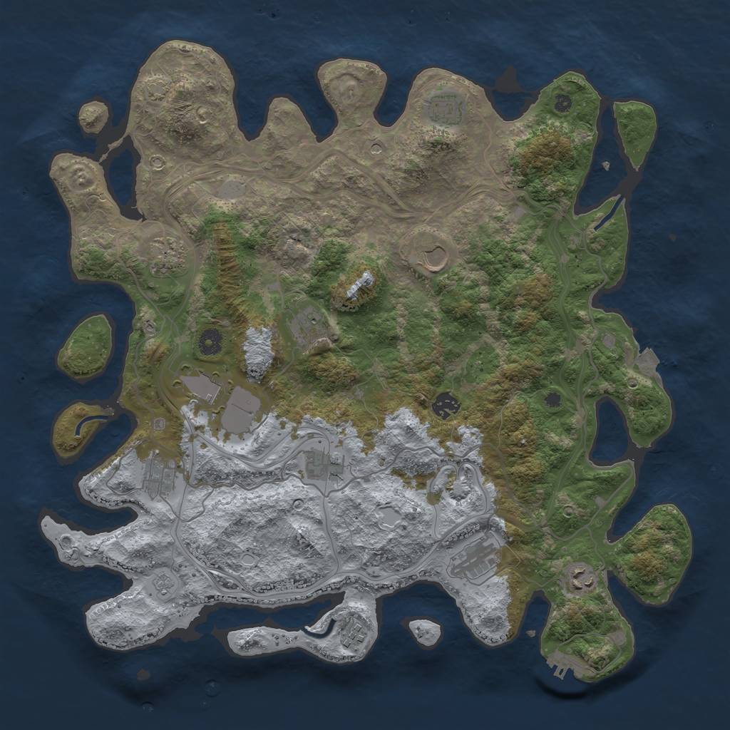 Rust Map: Procedural Map, Size: 4250, Seed: 97052393, 18 Monuments