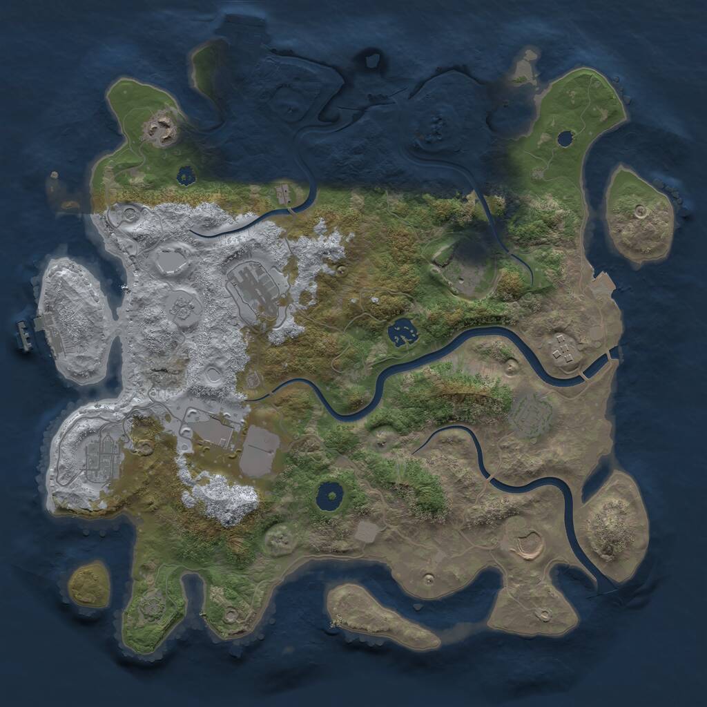 Rust Map: Procedural Map, Size: 3750, Seed: 76400639, 15 Monuments