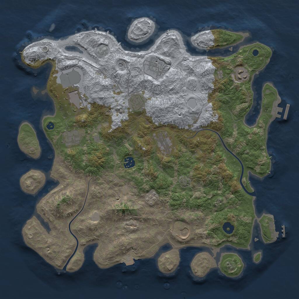 Rust Map: Procedural Map, Size: 3900, Seed: 31461059, 15 Monuments